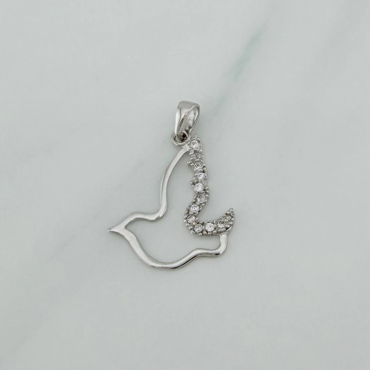 Dije Paloma 0.85 g / 2.5 cm Oro Blanco 18K