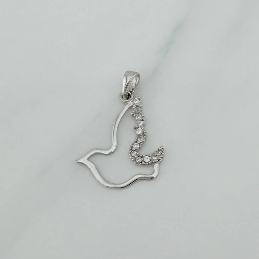 Dije Paloma 0.85 g / 2.5 cm Oro Blanco 18K