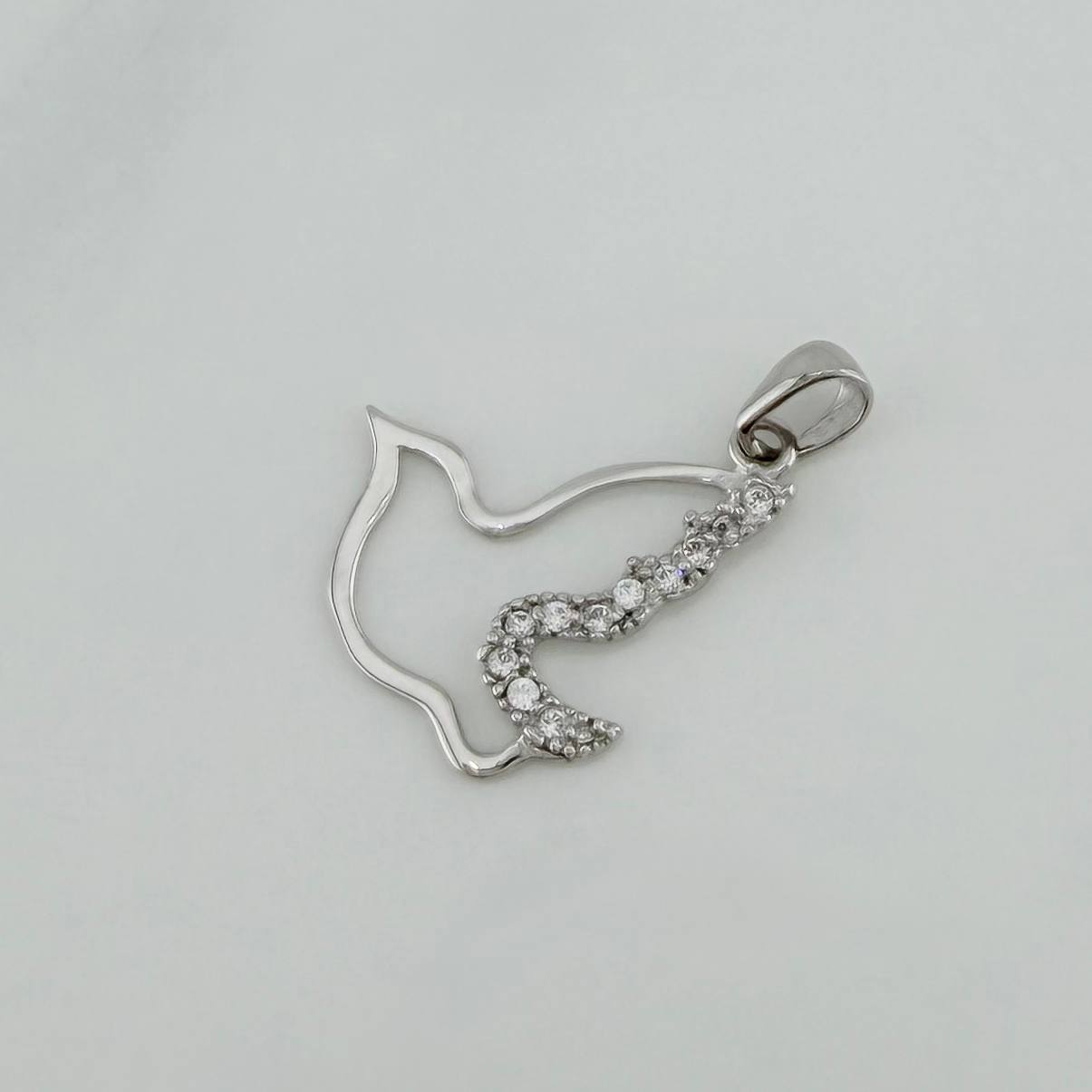 Dije Paloma 0.85 g / 2.5 cm Oro Blanco 18K
