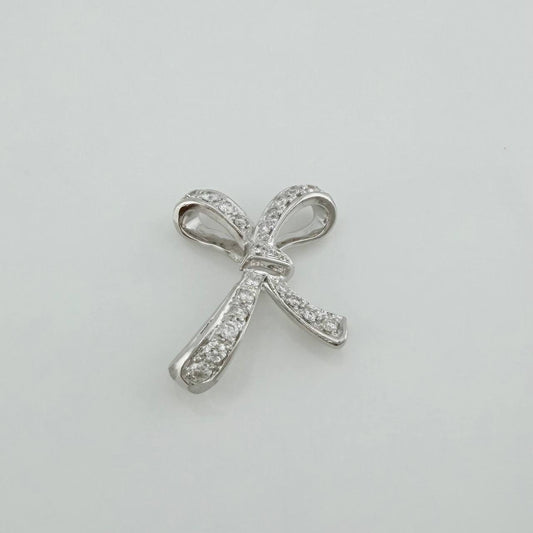 Dije Moño 2.35 g / 1.7 cm Oro Blanco 18K