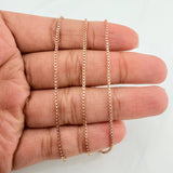 Cadena Veneciana 6.05 g / 60.8 cm / 1.3 mm Dos Oros Blanco Rosa 18K