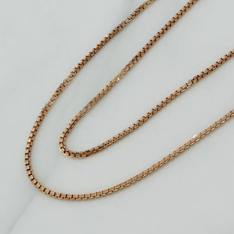 Cadena Veneciana 6.05 g / 60.8 cm / 1.3 mm Dos Oros Blanco Rosa 18K