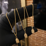 ¡¡OFERTA!! Set Cadena Lazo 0.9gr/45cm + Dije Virgen Guadalupe 0.3gr/1.6cm Liso Oro Amarillo