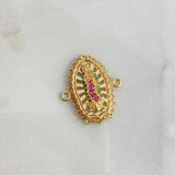 Herraje Silueta Virgen de Guadalupe 4.25gr / 2cm / Circones Blancos Fucsias Verdes Oro Amarillo