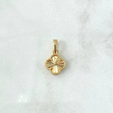 Dije Trebol VCyA 1.3gr / 1.7cm / Diamantado Punteado Oro Amarillo Nac.Esp. 18K