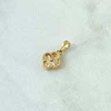 Dije Trebol VCyA 1.3gr / 1.7cm / Diamantado Punteado Oro Amarillo Nac.Esp. 18K
