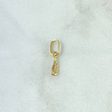 Dije Ala 0.35gr / 1.6cm / Circon Blanco Oro Amarillo 18K *