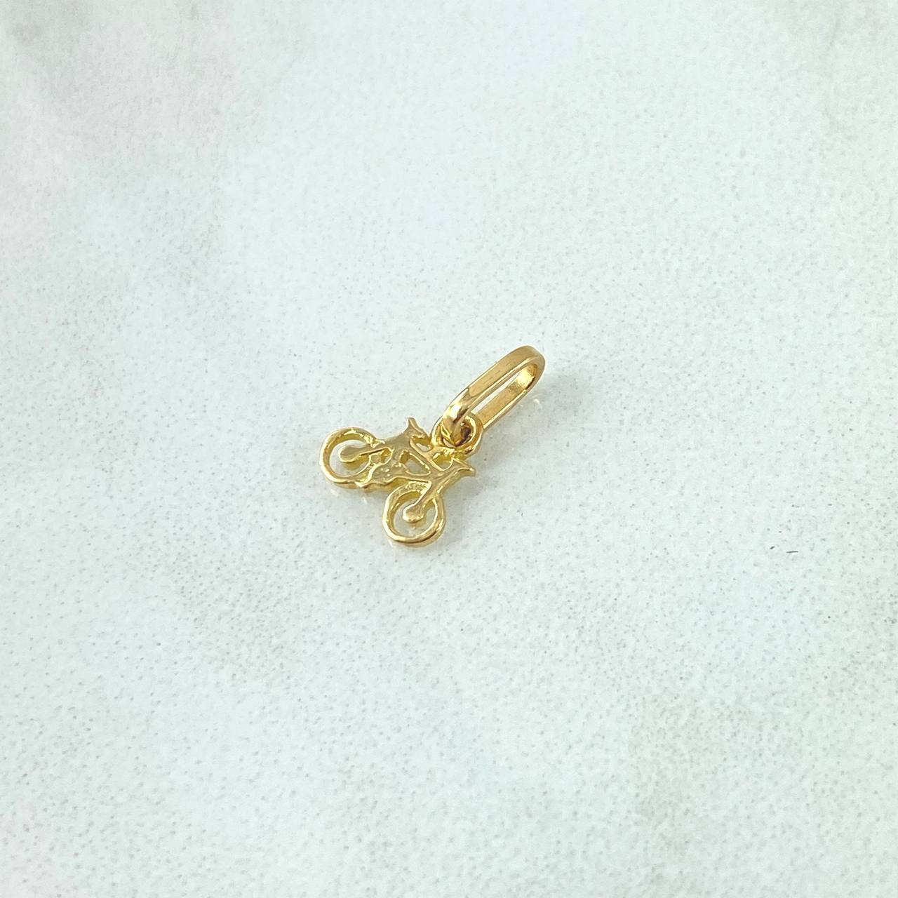 Dije Bicicleta 0.35gr / 1cm / Liso Oro Amarillo 18K *
