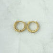 Candongas Carril 2.4gr / 1.3cm / Circones Blancos Oro Amarillo 18K *