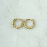 Candongas Carril 2.4gr / 1.3cm / Circones Blancos Oro Amarillo 18K *