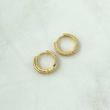 Candongas Carril 2.4gr / 1.3cm / Circones Blancos Oro Amarillo 18K *