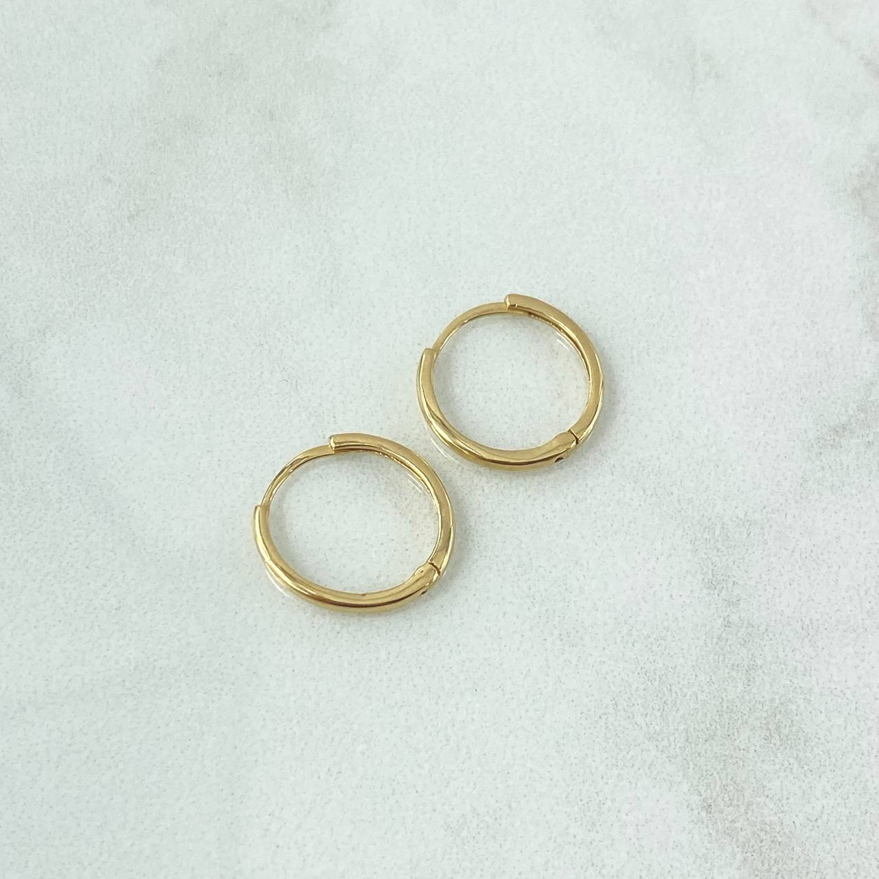 Candongas Carril 1.4gr / 1.3cm / Liso Oro Amarillo 18K ©