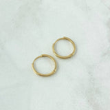 Candongas Carril 1.4gr / 1.3cm / Liso Oro Amarillo 18K ©