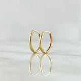 Candongas Carril 1.4gr / 1.3cm / Liso Oro Amarillo 18K ©
