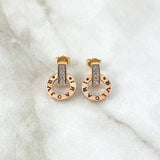 Topos Rusticos 3.15gr / 1.5cm / Circones Blancos Oro Rosa 18K *
