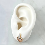 Topos Rusticos 3.15gr / 1.5cm / Circones Blancos Oro Rosa 18K *