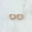 Candongas Doble Carril 1.75gr / 0.8cm / Circones Blancos Oro Rosa 18K *