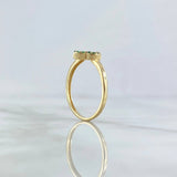Anillo Silueta Trébol 2.05gr / T7 1/4 / Circones Verdes Oro Amarillo 18K