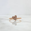 Anillo Esferas Corazón 2.1gr / T7 / Circones Blancos Oro Rosa 18K ©