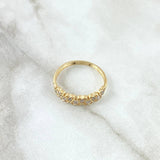 Anillo Corazones Paralelos 1.9gr / T6 1/4 / Circones Blancos Oro Amarillo 18K