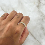 Anillo Corazones Paralelos 1.9gr / T6 1/4 / Circones Blancos Oro Amarillo 18K