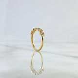 Anillo Corazones Paralelos 1.9gr / T6 1/4 / Circones Blancos Oro Amarillo 18K