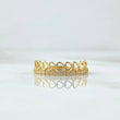 Anillo Media Churumbela Corazones 1.8gr / T6 1/2 / Circones Blancos Oro Amarillo 18K