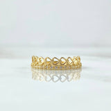 Anillo Media Churumbela Corazones 1.8gr / T6 1/2 / Circones Blancos Oro Amarillo 18K