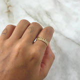 Anillo Media Churumbela Corazones 1.8gr / T6 1/2 / Circones Blancos Oro Amarillo 18K
