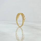 Anillo Media Churumbela Corazones 1.8gr / T6 1/2 / Circones Blancos Oro Amarillo 18K