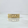 Anillo Piramides 3.5gr / T5 3/4 / Circones Blancos Oro Amarillo 18K