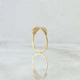 Anillo Hojas Dobles 1.75gr / T7 / Circones Blancos Oro Amarillo 18K ©