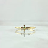 Anillo Cruz 1.1gr / T7 3/4 / Circon Verde Oro Amarillo 18K ©