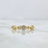 Anillo Esferas Bisel 1.65gr / T6 / Circones Blancos Oro Amarillo 18K ©