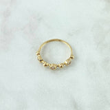 Anillo Esferas Bisel 1.65gr / T6 / Circones Blancos Oro Amarillo 18K ©