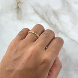 Anillo Esferas Bisel 1.65gr / T6 / Circones Blancos Oro Amarillo 18K ©