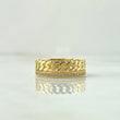 Anillo Doble Carril Cubano 4.15gr / T6 1/4 / Circones Blancos Oro Amarillo 18K ©