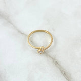 Anillo Solitario Doble 1.55gr / T6 3/4 / Circones Blancos Oro Amarillo 18K