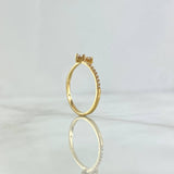 Anillo Solitario Doble 1.35gr / T5 1/2 / Circones Blancos Oro Amarillo 18K ©