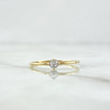 Anillo Solitario Fino 1.05gr / T6  / Circon Blanco Oro Amarillo 18K
