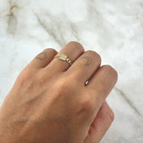 Anillo Cuadro Cubano 1.4gr / T6 / Circones Blancos Oro Amarillo 18K ©
