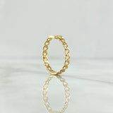 Anillo Cuadro Cubano 1.5gr / T6 / Circones Blancos Oro Amarillo 18K