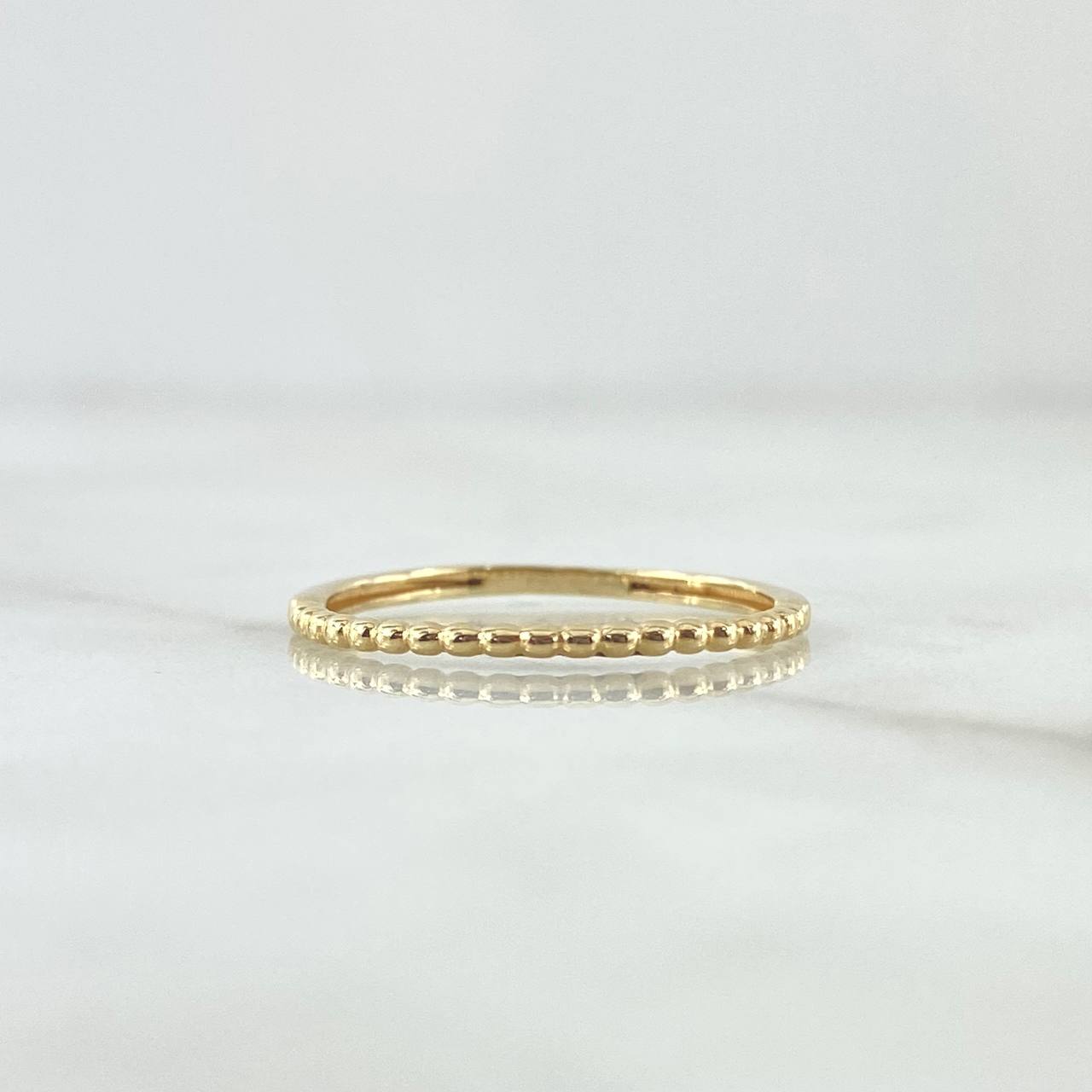 Anillo Mitad Esferas 1gr / T5 / Oro Amarillo 18K ©