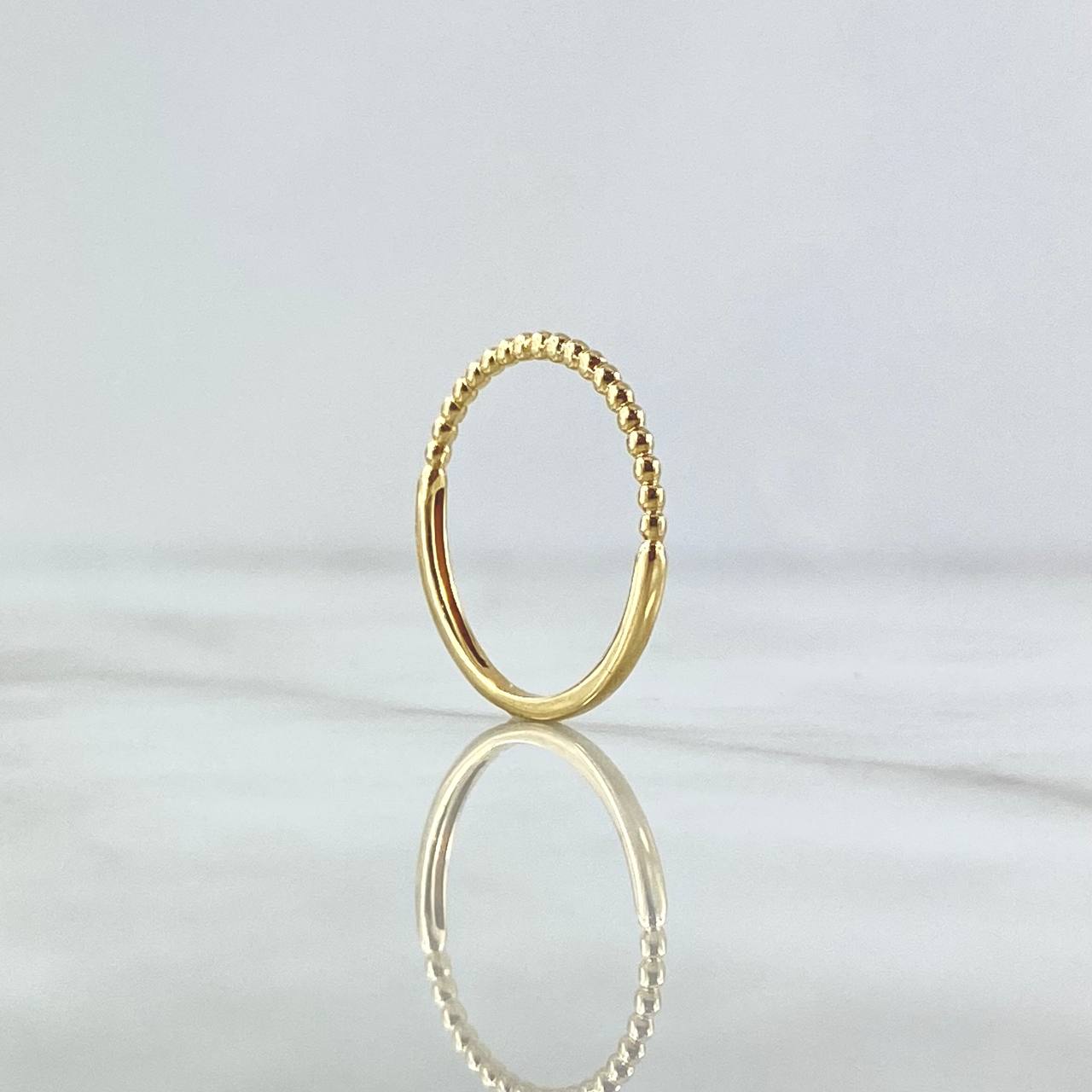 Anillo Mitad Esferas 1gr / T5 / Oro Amarillo 18K ©