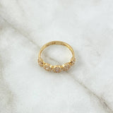 Anillo Churumbela Tupido 2.25gr / T6 1/2 / Circones Blancos Oro Amarillo 18K