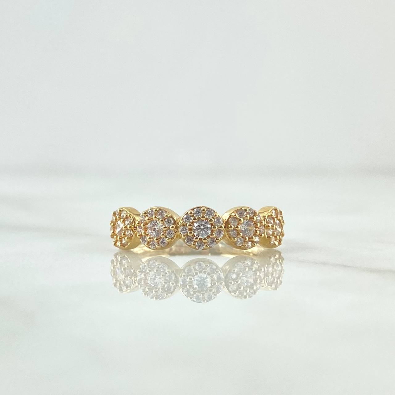 Anillo Churumbela Tupido 2.25gr / T6 1/2 / Circones Blancos Oro Amarillo 18K
