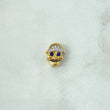 Herraje Calavera De Pirata 1.1gr / 1cm / Circones Blancos Y Azul Oro Amarillo 18K ©