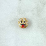 Herraje Emoji 0.85gr / 1cm / Circones Blancos Oro Amarillo 18K ©