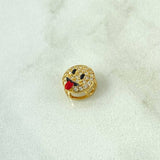 Herraje Emoji 0.85gr / 1cm / Circones Blancos Oro Amarillo 18K ©