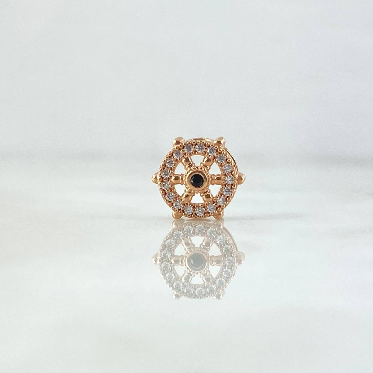 Herraje Timon 0.95gr / 1cm / Circones Blancos y Negros Oro Rosa 18K ©
